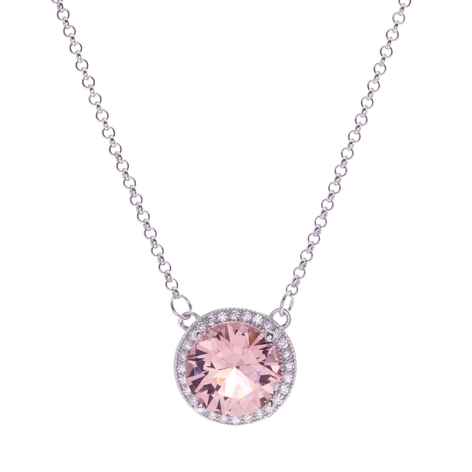Sybella Necklaces Silver Sybella Round Pink Necklace