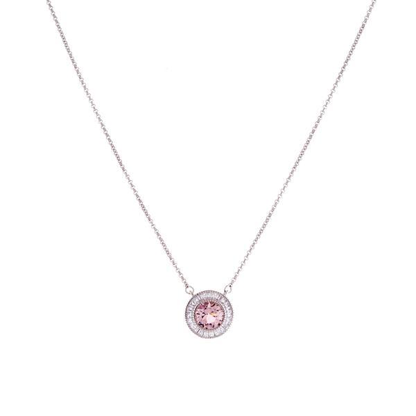 Sybella Necklaces Silver Sybella Round Pink Pendant Necklace