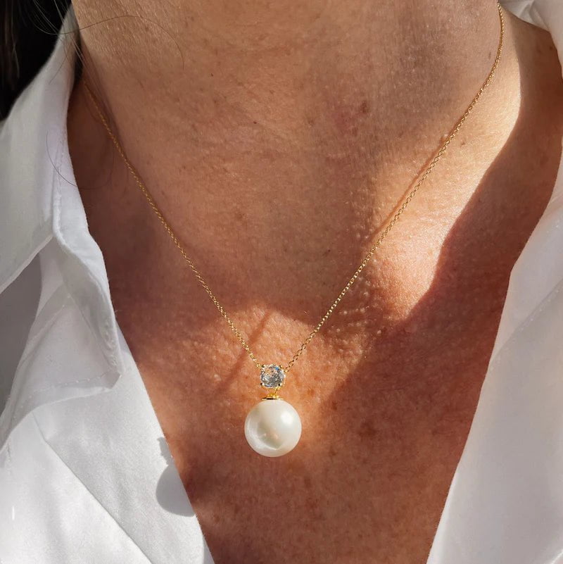 Sybella Necklaces Silver Sybella  Fleur Gold Pearl  Necklace