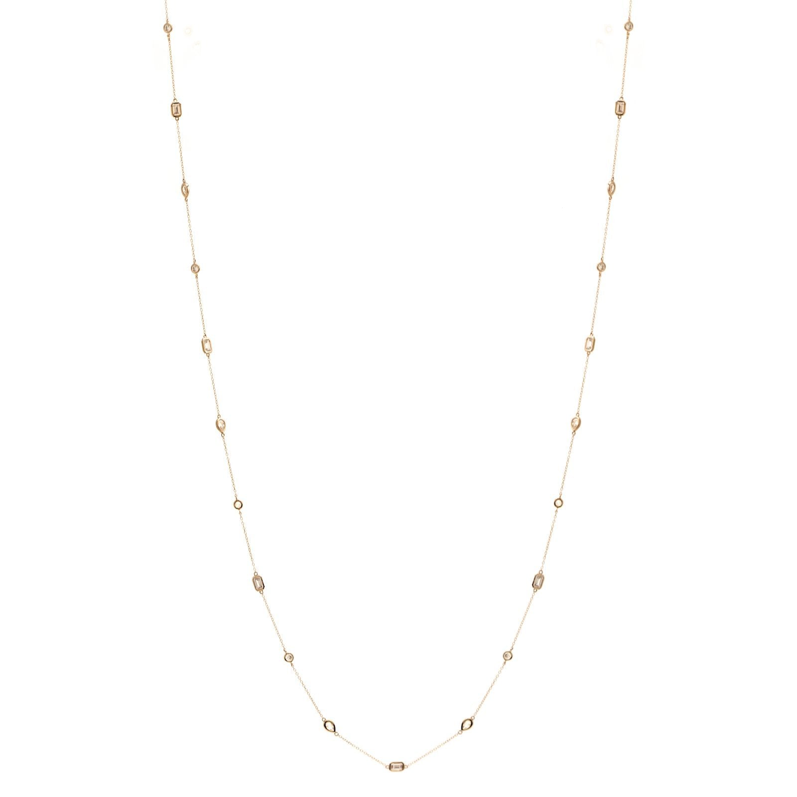 Sybella Necklaces Sybella long Multi shape gold necklace