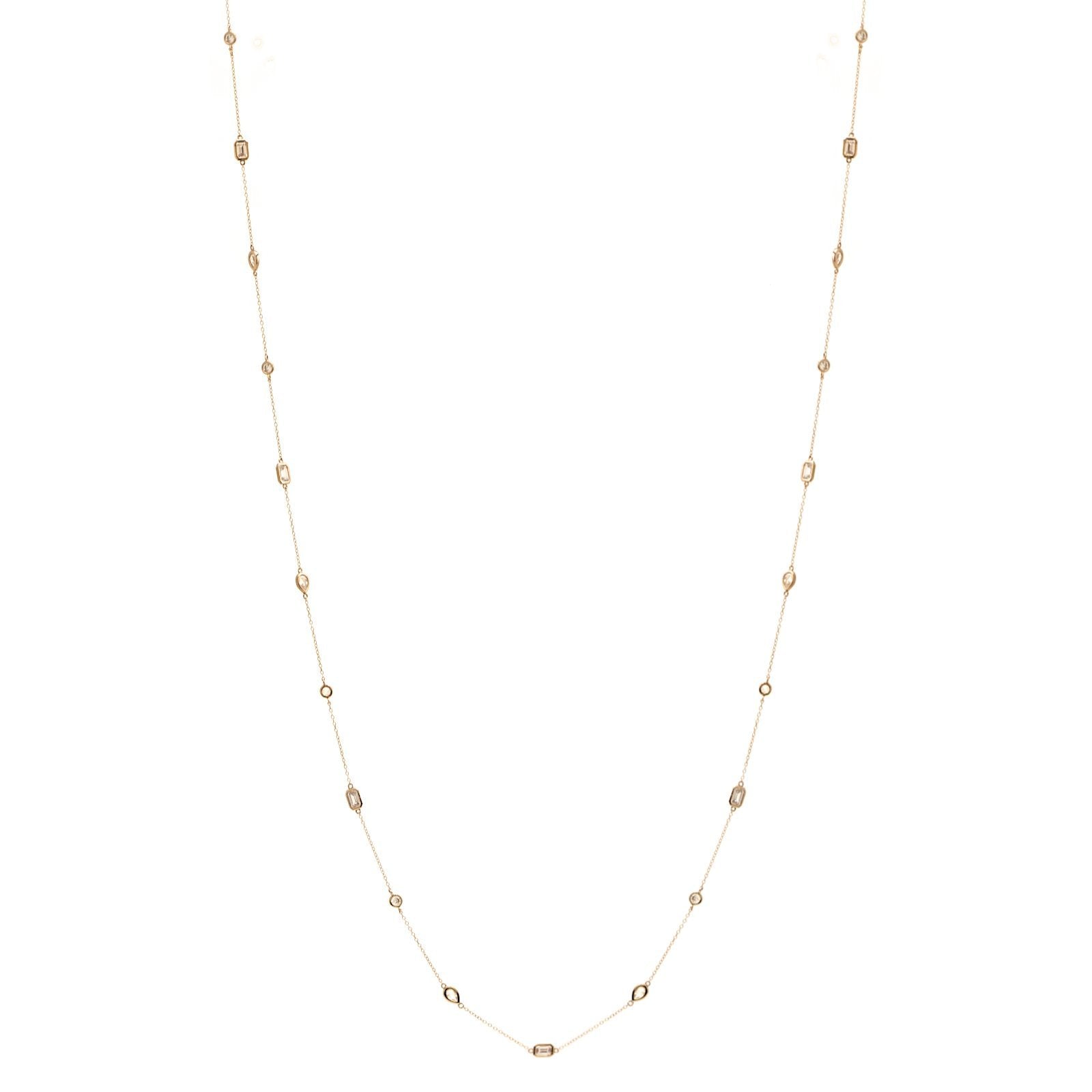 Sybella Necklaces Sybella long Multi shape gold necklace