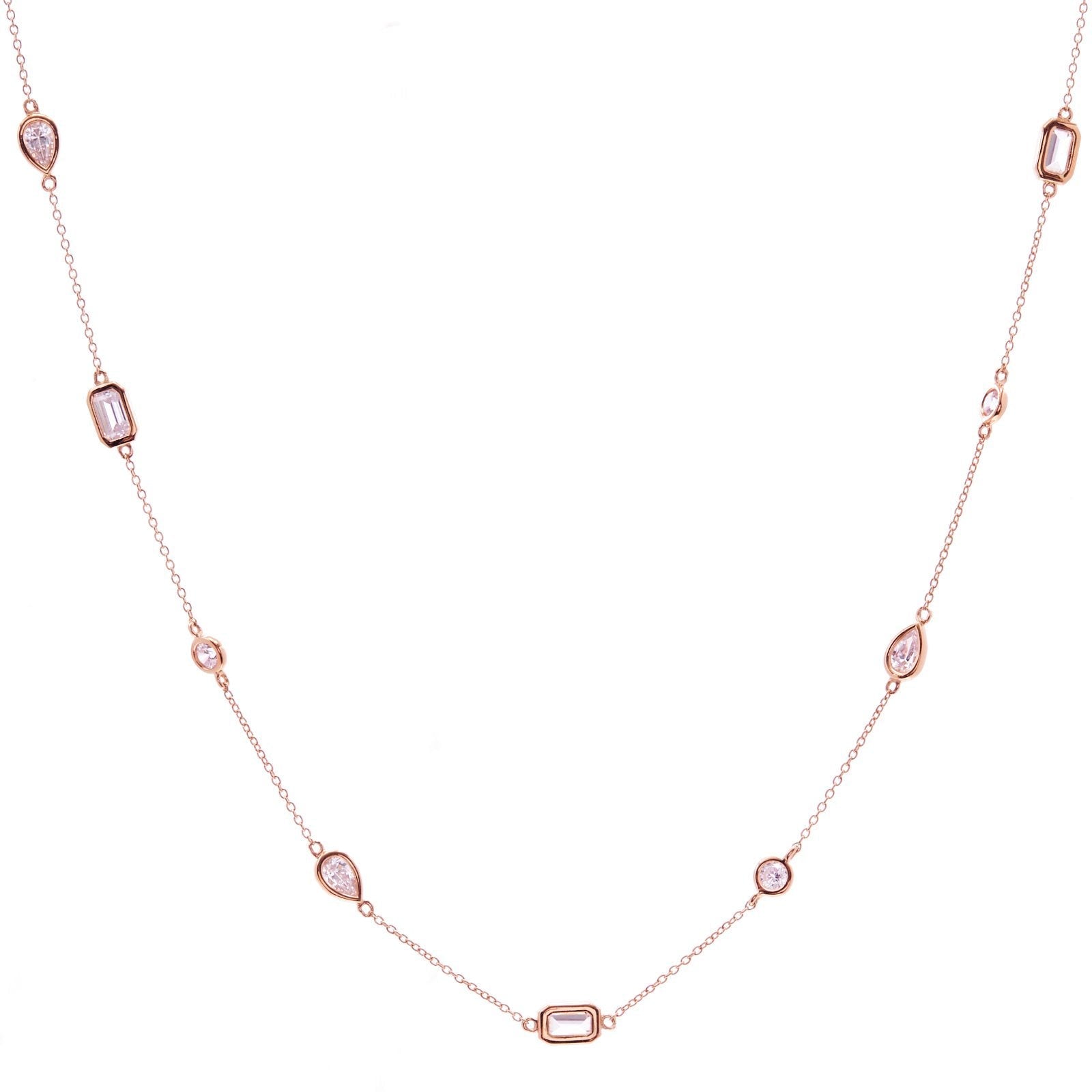 Sybella Necklaces Sybella Multi shape rose gold necklace