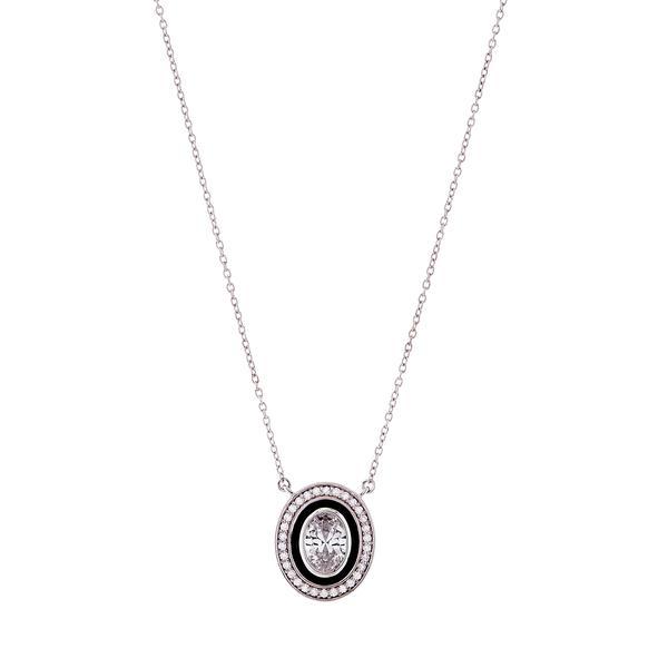 Sybella Necklaces Sybella Oval black pendant necklace