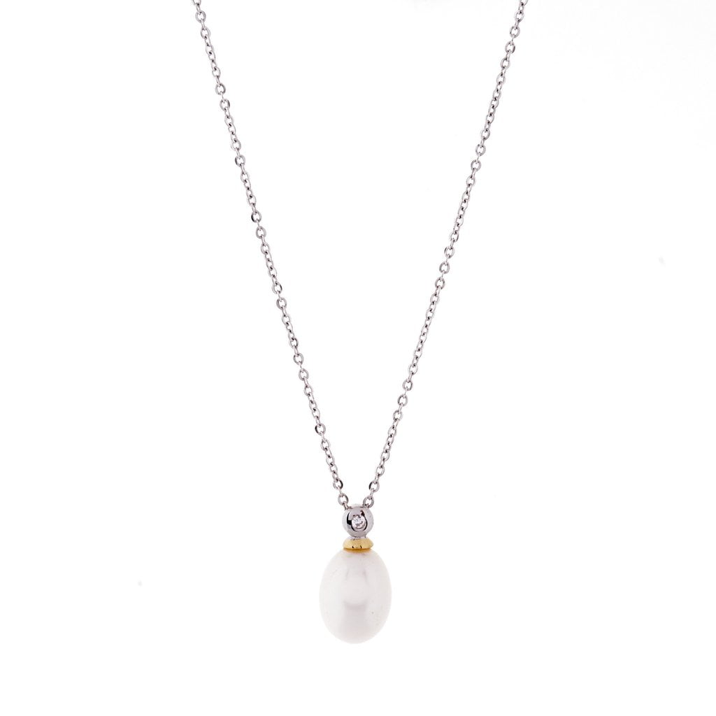 Sybella Necklaces Sybella stone and drop pearl necklace