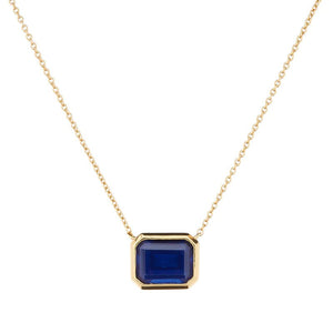 Sybella Necklaces Yellow Gold / Blue Gabriella Baguette Necklace