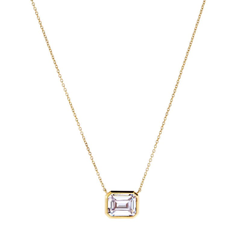 Sybella Necklaces Silver Gabriella Baguette Clear Necklace