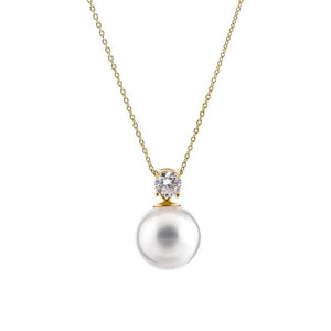 Sybella Necklaces Yellow Gold Sybella  Fleur Gold Pearl  Necklace