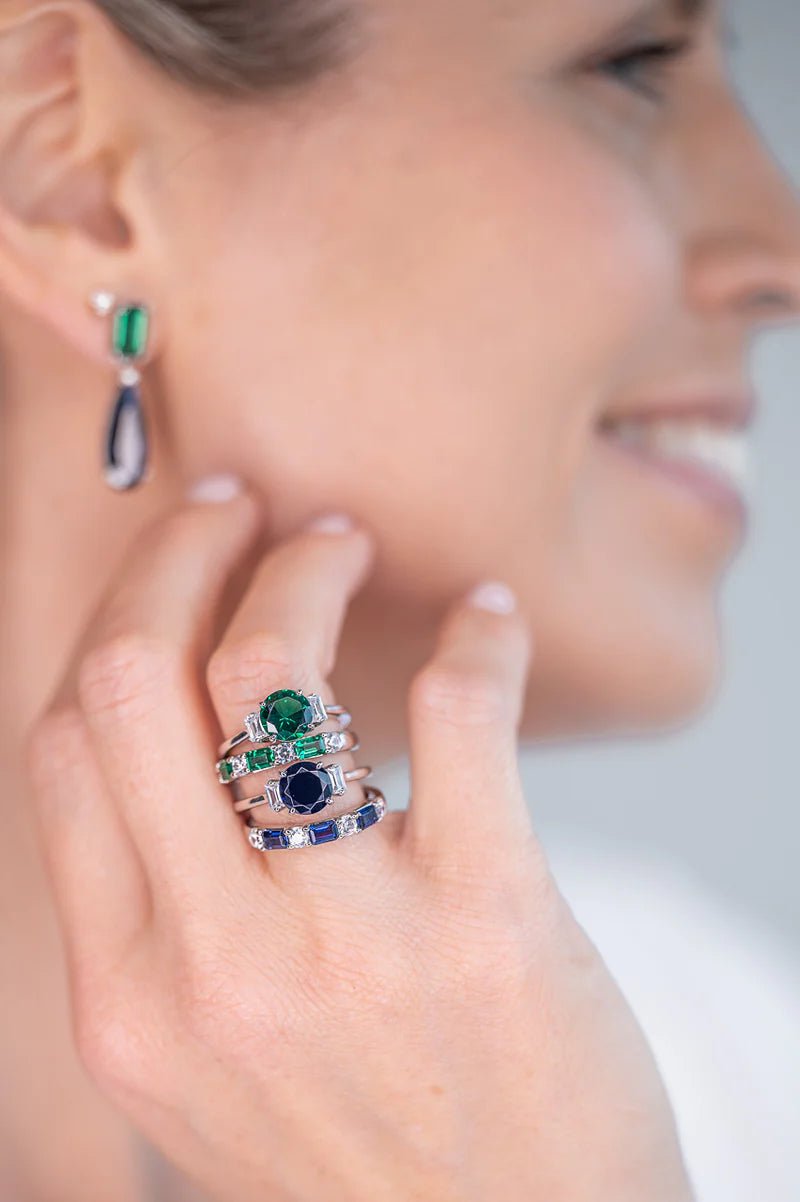 Sybella Rings Silver / Green / 6 Nixi Claw Set Ring