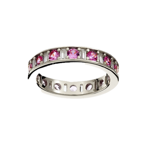 Sybella Rings Pink / 7 Sybella Ring Sophia Silver Eternity