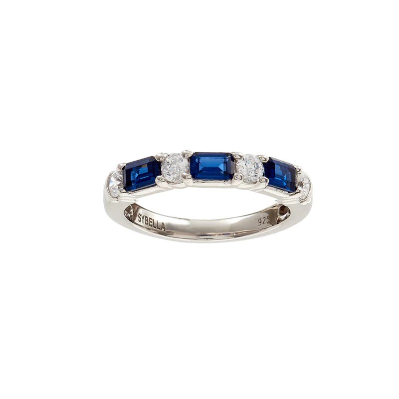 Sybella Rings Silver / 6 / Blue Leanne Baguette ring