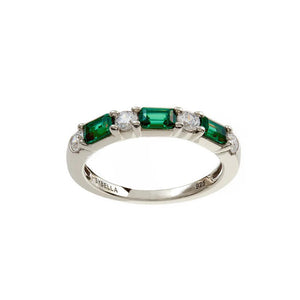 Sybella Rings Silver / 6 / Green Leanne Baguette ring