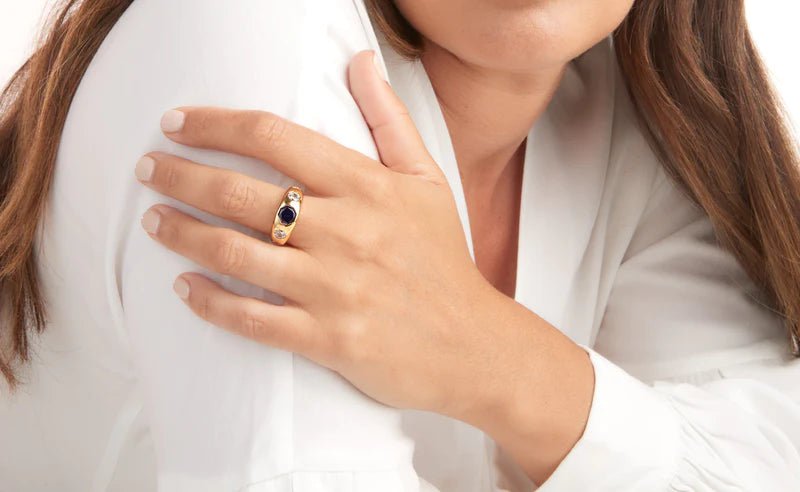 Sybella Rings Yellow Gold / 6 Sybella Georgina Blue Ring