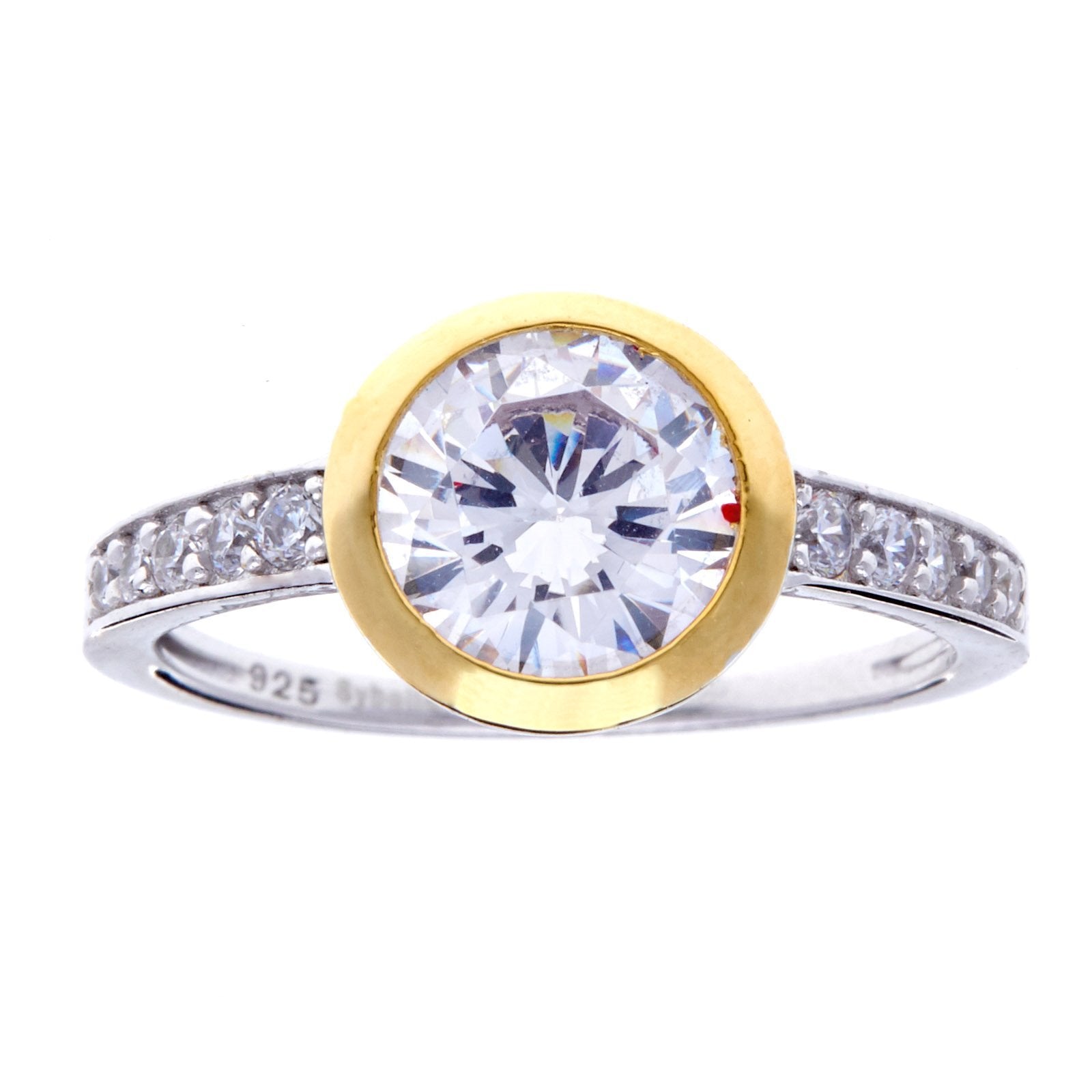 Sybella Rings Sybella gold round bezel ring