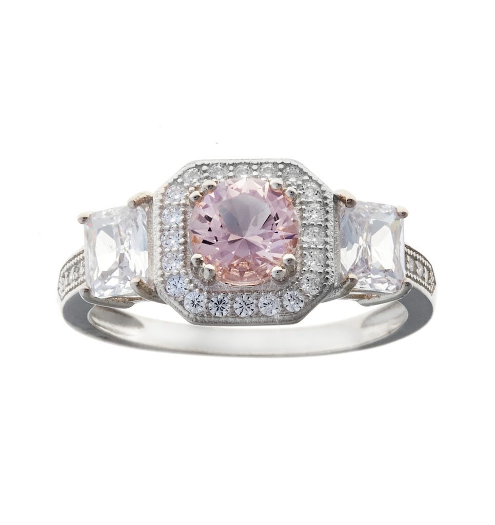 Sybella Rings Sybella Morganite and Clear stone ring