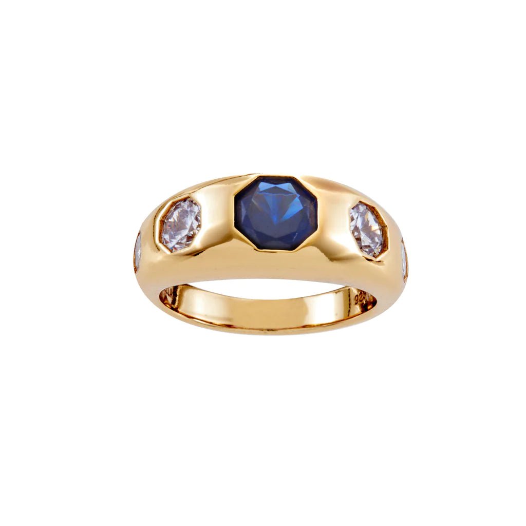 Sybella Rings Yellow Gold / 6 Sybella Georgina Blue Ring