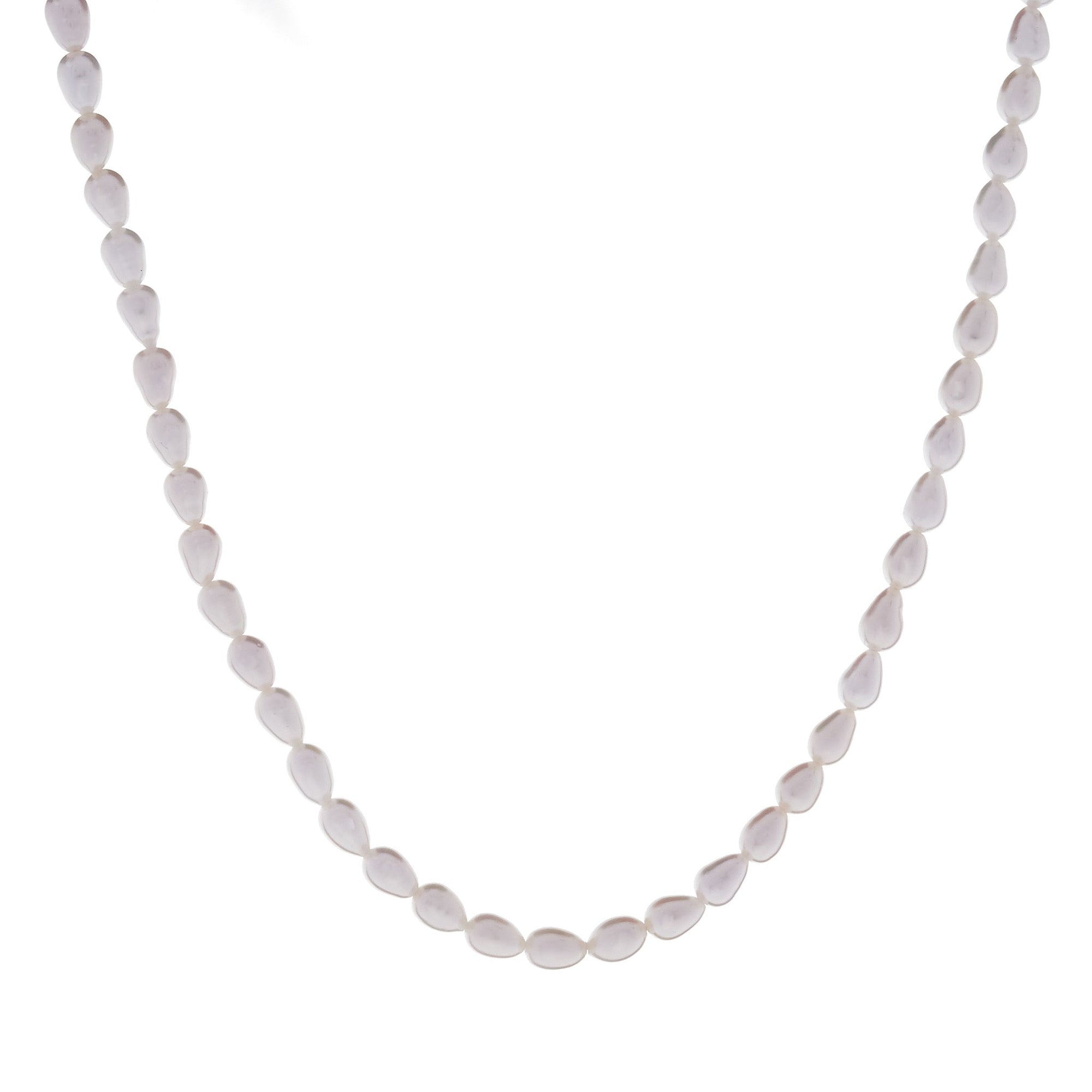 Sybella Silver Elke White Rice Pearl Necklace